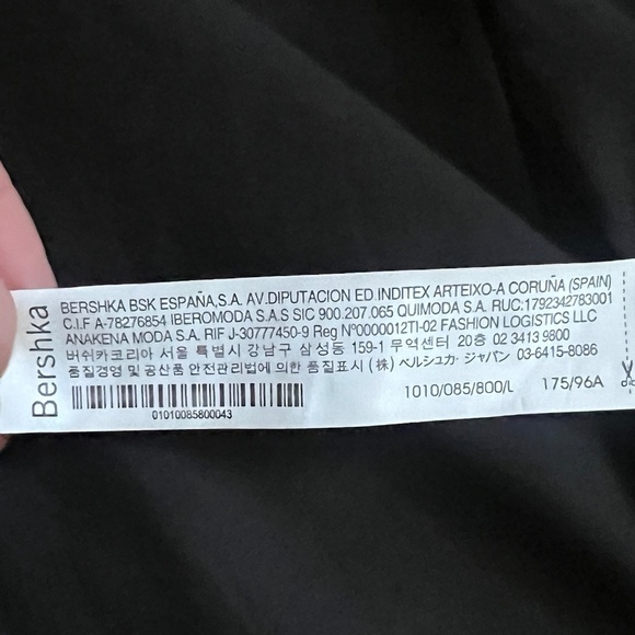 Bershka Double Breasted Black Blazer w/ Ruched 3/4 Length Sleeves Size Large - Picture 6 of 8